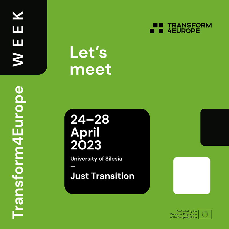 A graphic of the T4EU Week in Katowice (24-28 April 2023)