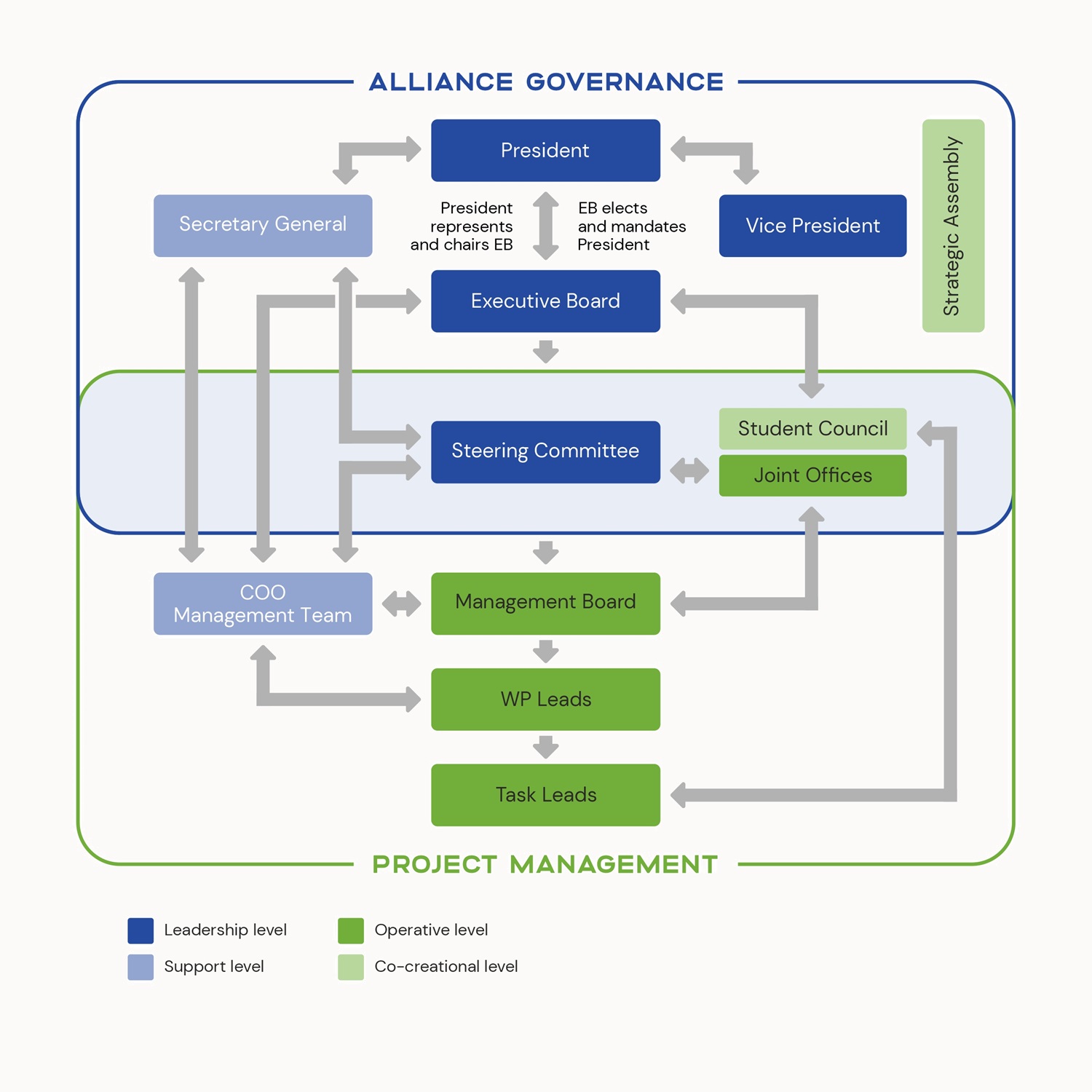 a diagram presenting the structure of the T4EU alliance