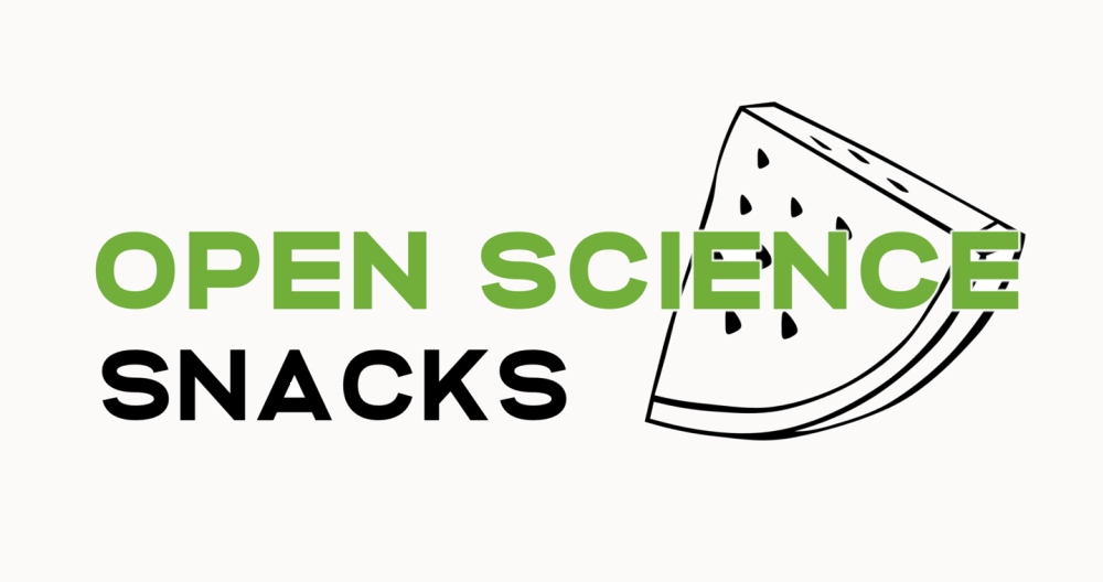 A piece of watermelon and a text: Open Science Snacks