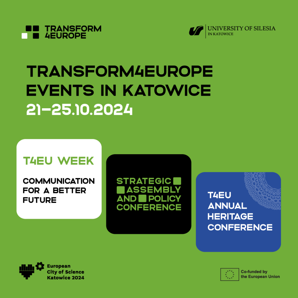 The list of the T4EU Events in Katowice 2024 on green graphic