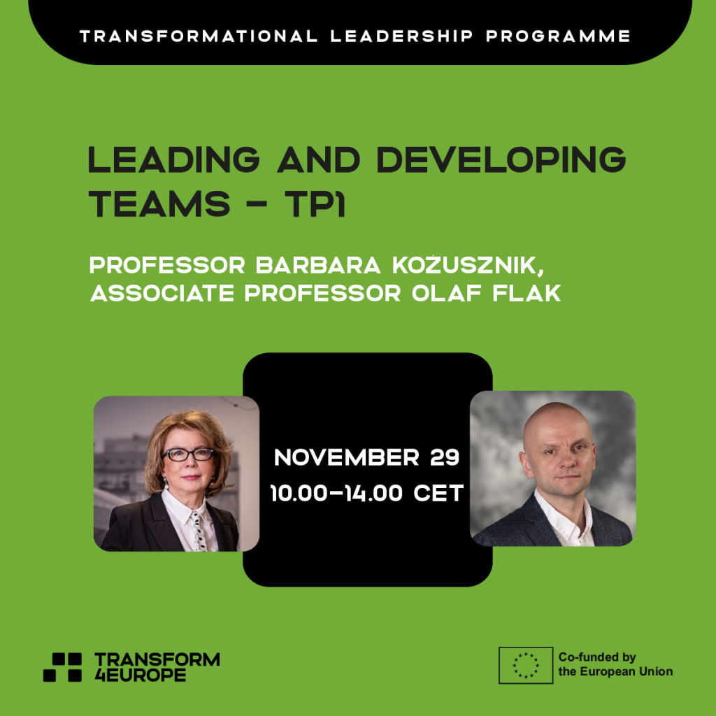 Graphic for the Transform4europe Transformational Leadership Programme