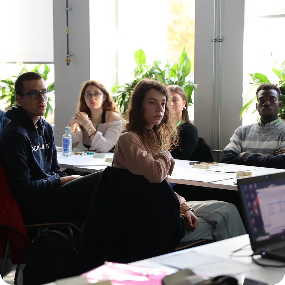 A group of students during a workshop